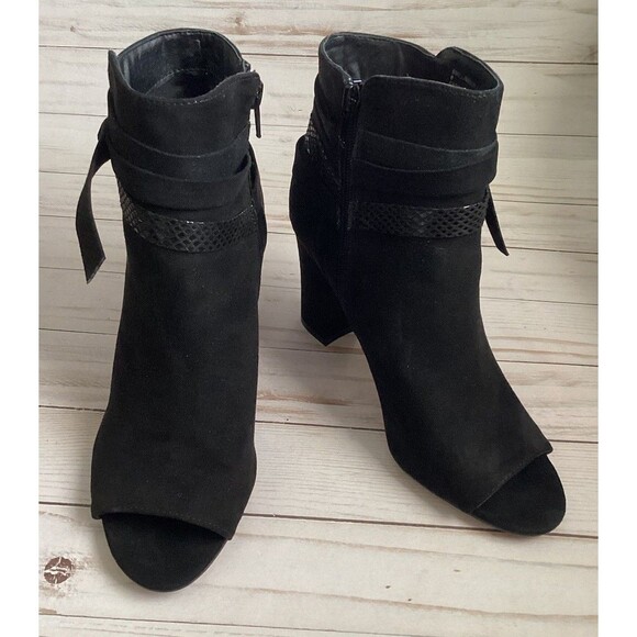 Madden NYC Bell Women’s Ankle Boots Black Open Toe Zipper Closure Size 8 - Picture 3 of 13